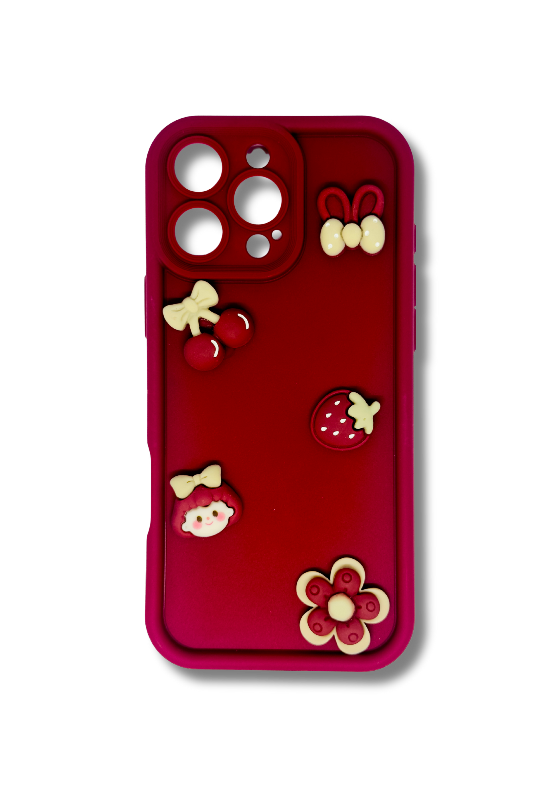 Cherry Kawaii 3D Red Silicone Phone Case – Soft Girl Edition