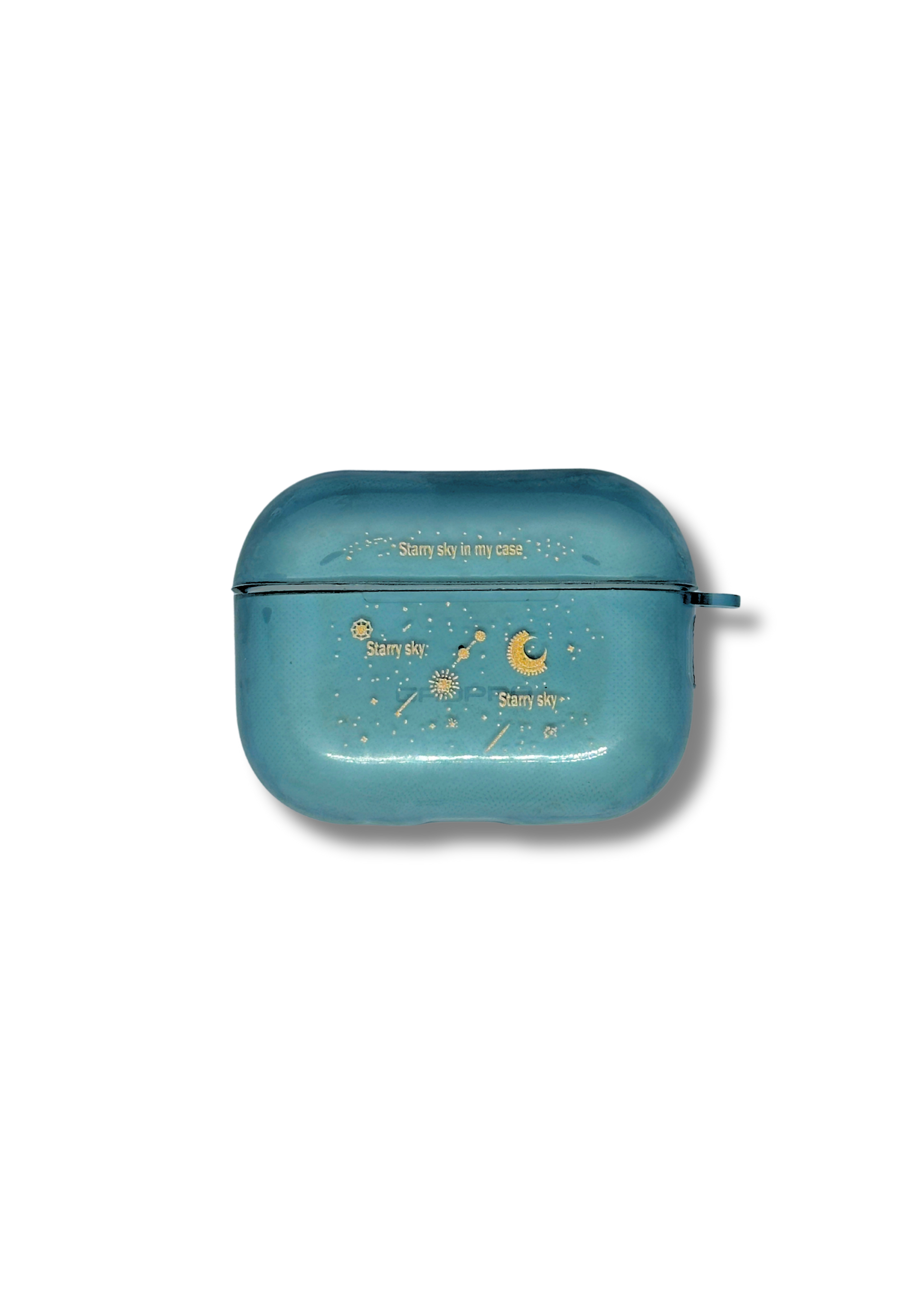 Blue Starry Sky AirPods Case | Moon & Stars Print Silicone Protective Cover